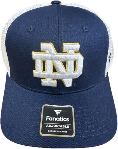 Notre Dame Fighting Irish Navy Blue Baseline Trucker Snapback Adjustable Hat in Saudi Arabia