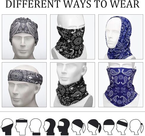 6 Pcs Winter Neck Gaiter Warmers for Women Men Windproof Fleece Face Mask Cover Scarf for Cold Weather Sport in Saudi Arabia