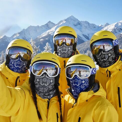 6 Pcs Winter Neck Gaiter Warmers for Women Men Windproof Fleece Face Mask Cover Scarf for Cold Weather Sport in Saudi Arabia