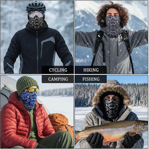 6 Pcs Winter Neck Gaiter Warmers for Women Men Windproof Fleece Face Mask Cover Scarf for Cold Weather Sport in Saudi Arabia
