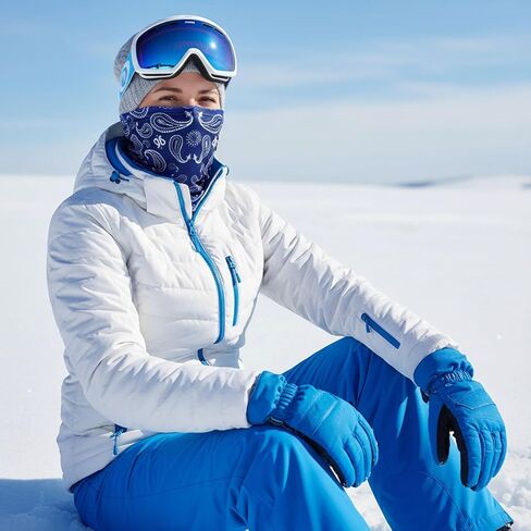 6 Pcs Winter Neck Gaiter Warmers for Women Men Windproof Fleece Face Mask Cover Scarf for Cold Weather Sport in Saudi Arabia