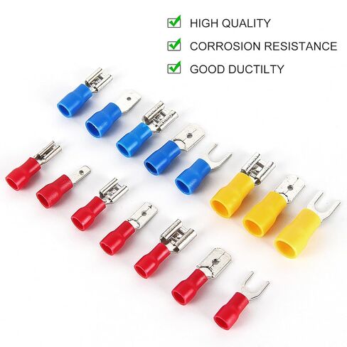 300Pcs Bullet Terminals Wire Connectors Female and Male 22-16/16-14/12-10 AWG Insulated Waterproof Terminals Male and Female Bullet Crimp Terminals Connectors kit in Saudi Arabia