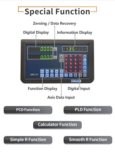 IP67 2 Axis Magnetic Scale 14" x 60"/370mm x 1500mm DRO Digital Readout 2 Axis LED Display for Lathe Machine in Saudi Arabia