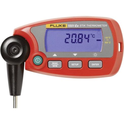 Fluke Calibration 1551A-9 EX Stik Thermometer، RTD ثابت، -50 درجة إلى 160 درجة مئوية نطاق درجة الحرارة، قطر الجذع 0.188 بوصة، طول الجذع 9 بوصة in Saudi Arabia