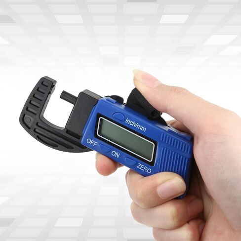 Digital Thickness Gauge Micrometer 0-12.7mm Portable Measuring Tool with Display, Inch/Metric Calipers for Mechanics and Machinist Micrometer (No Battery Included) in Saudi Arabia