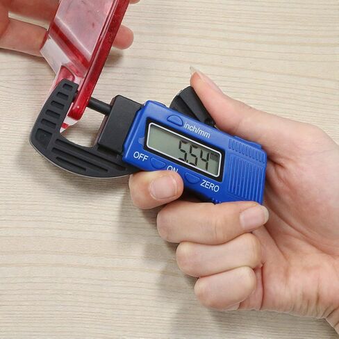 Digital Thickness Gauge Micrometer 0-12.7mm Portable Measuring Tool with Display, Inch/Metric Calipers for Mechanics and Machinist Micrometer (No Battery Included) in Saudi Arabia