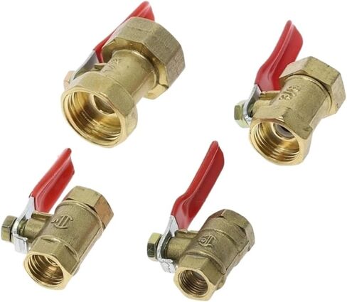 1Pc Female Thread Pneumatic Mini Ball Valve Brass Connector Joint, Copper Fitting Coupler Adapter, Water and Air 1/4 3/8 1/2 BSP(1/8") in Saudi Arabia