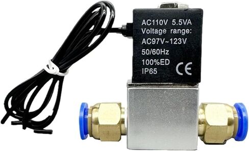 2 Way Normally Closed Solenoid Valve With Pneumatic quick connector 12V 24V 110V 220V 1/4" Pneumatic Valves For CNC Air Gas Hot(NORMALLY CLOSED 24V_6MM QUICK CONNECTOR) in Saudi Arabia