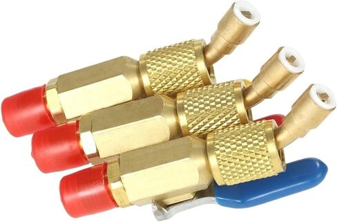 3PCS Color Coded R410A R134A Shut Valves for AC HVAC Refrigeration Charging Hoses in Saudi Arabia