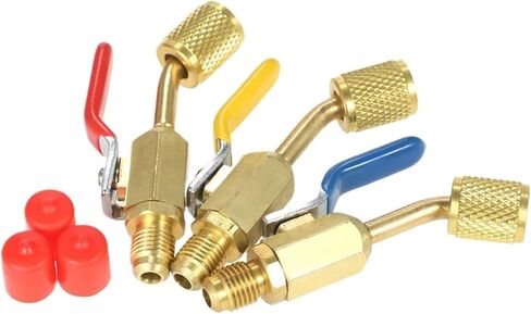 3PCS Color Coded R410A R134A Shut Valves for AC HVAC Refrigeration Charging Hoses in Saudi Arabia
