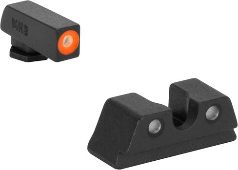 Meprolight Mepro Hyper-Bright Tritium Day/Night Sights - Tritium Powered Fixed Pistol Optic, No Battery Required, Glock Standard Frame, Orange Ring in Saudi Arabia