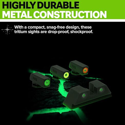 Meprolight Mepro Hyper-Bright Tritium Day/Night Sights - Tritium Powered Fixed Pistol Optic, No Battery Required, Glock Standard Frame, Orange Ring in Saudi Arabia