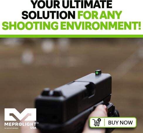 Meprolight Mepro Hyper-Bright Tritium Day/Night Sights - Tritium Powered Fixed Pistol Optic, No Battery Required, Glock Standard Frame, Orange Ring in Saudi Arabia