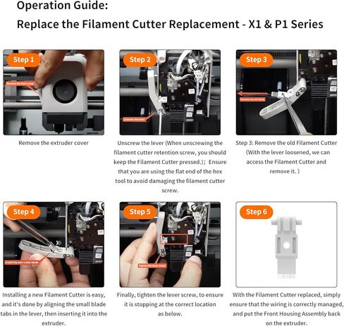 FYSETC 3D Printer Accessories for P1P X1C A1: 9Pcs Replacement Filament Cutter Silver Directly Drop in for P1S X1E A1 Mini AMS Series in Saudi Arabia