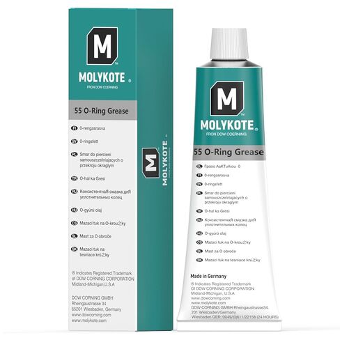 Molykote 55 O-Ring Grease 100g مادة تشحيم تستخدم لحماية وتليين الأختام مثل الحلقات O لمنع التسرب وإطالة عمر الختم، ومقاومة التآكل لدرجات الحرارة العالية والمنخفضة in Kuwait