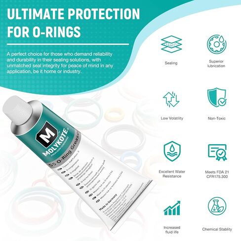 Molykote 55 O-Ring Grease 100g مادة تشحيم تستخدم لحماية وتليين الأختام مثل الحلقات O لمنع التسرب وإطالة عمر الختم، ومقاومة التآكل لدرجات الحرارة العالية والمنخفضة in Kuwait