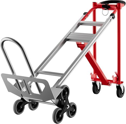 3-in-1 Heavy Duty Convertible Hand Truck, 800 Lbs Capacity Dolly Cart, Aluminum Dolly Hand Truck with Stair Climber Wheels, Stair Climbing Cart for Warehouse Transport & Moving(Yellow+Black) in Saudi Arabia