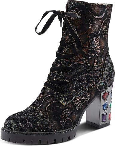 Spring Step L'Artiste Solay-Delsol Women's Combat Glam Bootie - Unique Blend, Sturdy Heel, All-Day Comfort in Saudi Arabia