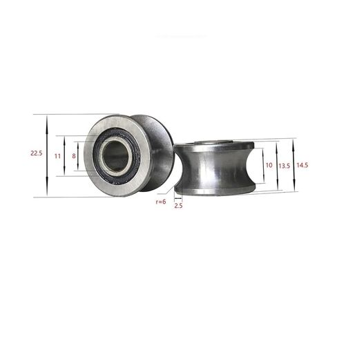 2 Pcs U22 U-Groove Bearing line Walking Guide Track Roller 8x22.5x14.5x13.5mm in Saudi Arabia