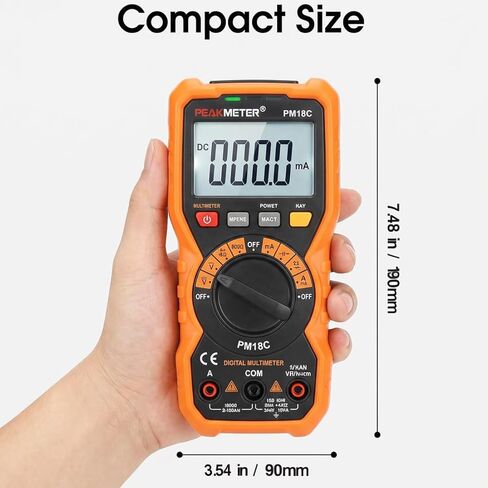 PM18C High Performance Digital Multimeter with AC/DC Voltage, Current Measurement Electrical Tester with 6000 Counts Orange Cover in Saudi Arabia