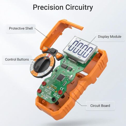 PM18C High Performance Digital Multimeter with AC/DC Voltage, Current Measurement Electrical Tester with 6000 Counts Orange Cover in Saudi Arabia
