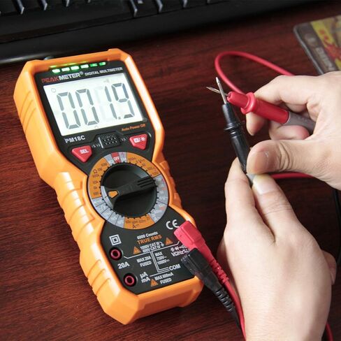 PM18C High Performance Digital Multimeter with AC/DC Voltage, Current Measurement Electrical Tester with 6000 Counts Orange Cover in Saudi Arabia