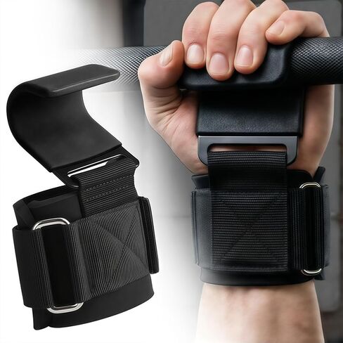 Lifting Hooks for Weight Lifting, Heavy Duty Wrist Straps for Deadlift Pull Ups, Shrugs Weightlifting Gym Workouts for Men & Women in Saudi Arabia