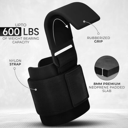 Lifting Hooks for Weight Lifting, Heavy Duty Wrist Straps for Deadlift Pull Ups, Shrugs Weightlifting Gym Workouts for Men & Women in Saudi Arabia