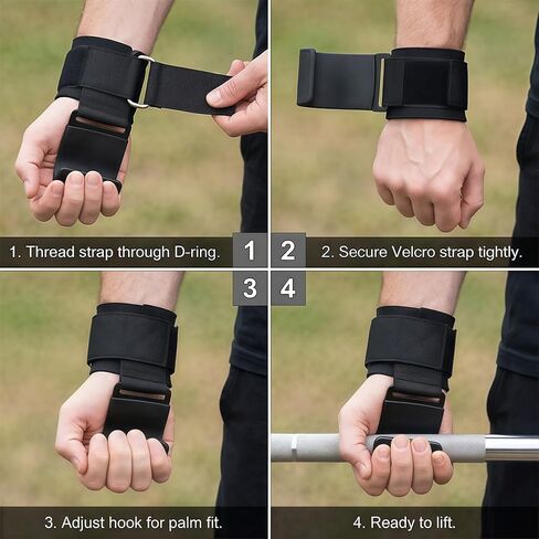 Lifting Hooks for Weight Lifting, Heavy Duty Wrist Straps for Deadlift Pull Ups, Shrugs Weightlifting Gym Workouts for Men & Women in Saudi Arabia