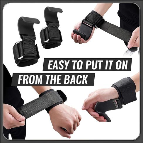 Lifting Hooks for Weight Lifting, Heavy Duty Wrist Straps for Deadlift Pull Ups, Shrugs Weightlifting Gym Workouts for Men & Women in Saudi Arabia