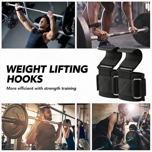 Lifting Hooks for Weight Lifting, Heavy Duty Wrist Straps for Deadlift Pull Ups, Shrugs Weightlifting Gym Workouts for Men & Women in Saudi Arabia