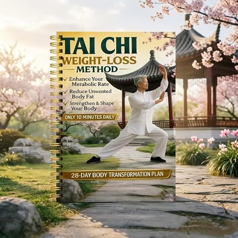 28-Day Tai Chi Weight Loss Planner – 10-Minute Daily Low-Intensity Home Workout, Knee-Friendly Core & Balance Tracker, Spiral-Bound Fitness Journal (Assorted Colors) in Saudi Arabia