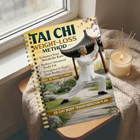 28-Day Tai Chi Weight Loss Planner – 10-Minute Daily Low-Intensity Home Workout, Knee-Friendly Core & Balance Tracker, Spiral-Bound Fitness Journal (Assorted Colors) in Saudi Arabia