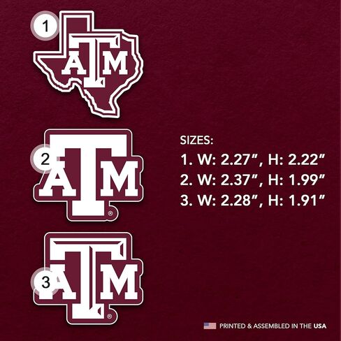 مغناطيس أكريليك من جامعة Desert Cactus Texas A&M مكون من 3 قطع تصميم زخرفي TAMU Aggies مرخص رسميًا (مجموعة المغناطيس A) in Saudi Arabia