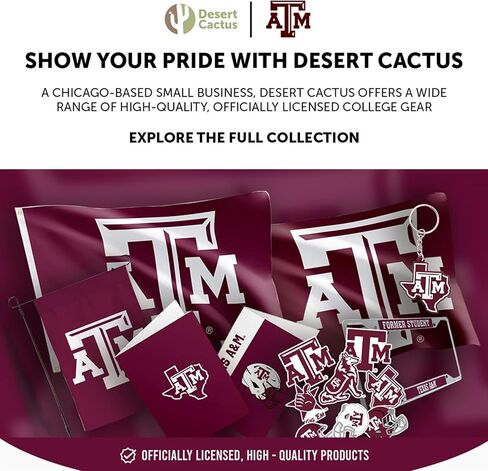 مغناطيس أكريليك من جامعة Desert Cactus Texas A&M مكون من 3 قطع تصميم زخرفي TAMU Aggies مرخص رسميًا (مجموعة المغناطيس A) in Saudi Arabia