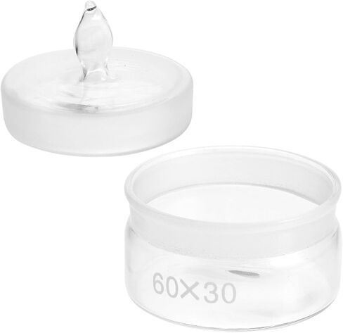 DOITOOL Low Form Weighing Bottle Glass Pycnometer Bottle Chemical Weighing Jar Scientific Glass Beaker for Laboratory (60x30mm), 2pcs in Saudi Arabia