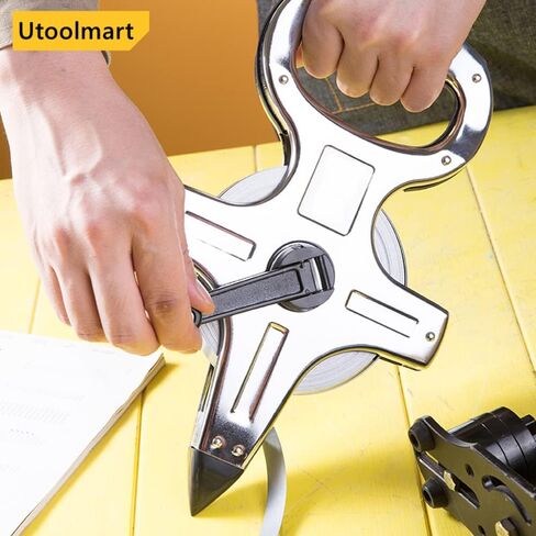 Utoolmart 100m / 328ft Tape Measure, Portable Steel Frame Ruler, Metric Scale Stainless Steel Ruler, Precision Measuring Tools in Saudi Arabia
