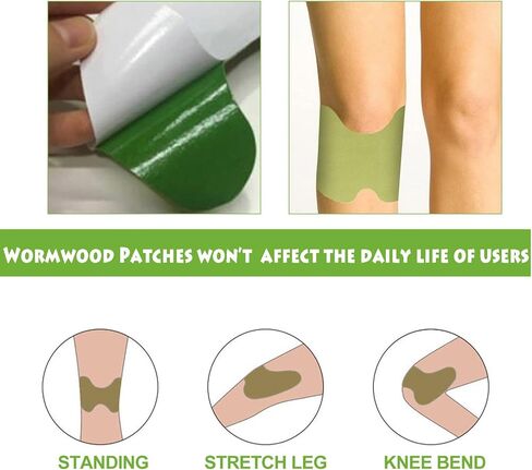 Herbal Knee Patches, 48 Pcs Natural Knee Relief Patch, Herbal Wormwood Warming Extract Sticker for Knee, Back in Saudi Arabia
