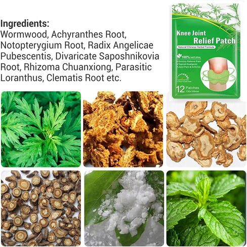 Herbal Knee Patches, 48 Pcs Natural Knee Relief Patch, Herbal Wormwood Warming Extract Sticker for Knee, Back in Saudi Arabia