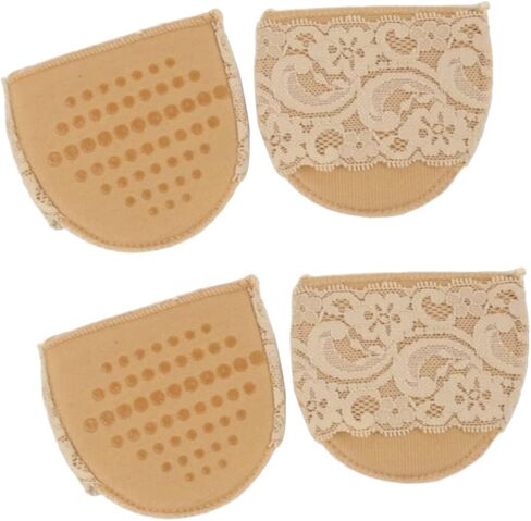 FOMIYES 2pair Lace Forefoot Cushions Invisible Half Insoles for High Heels Khaki Pressure Relief and Comfort for Women Footwear in Saudi Arabia