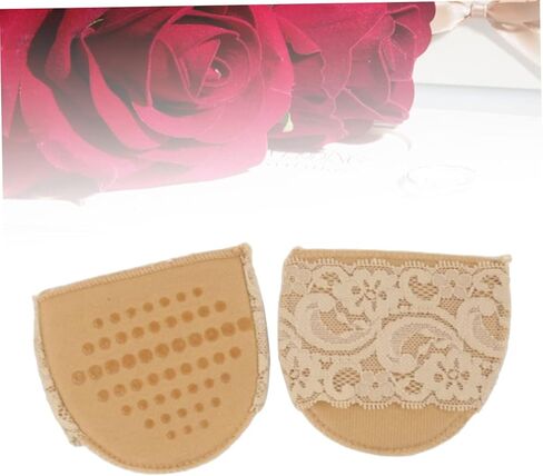 FOMIYES 2pair Lace Forefoot Cushions Invisible Half Insoles for High Heels Khaki Pressure Relief and Comfort for Women Footwear in Saudi Arabia