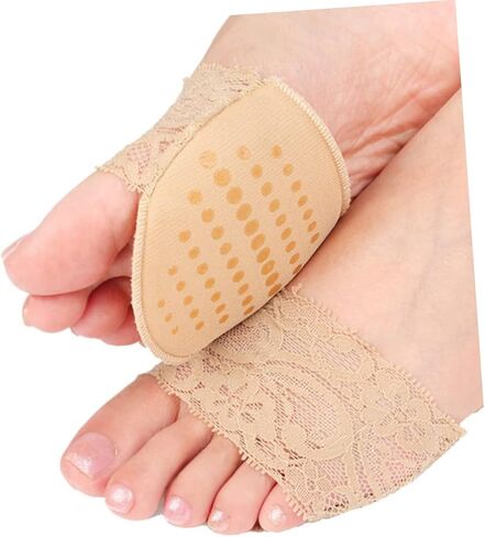 FOMIYES 2pair Lace Forefoot Cushions Invisible Half Insoles for High Heels Khaki Pressure Relief and Comfort for Women Footwear in Saudi Arabia