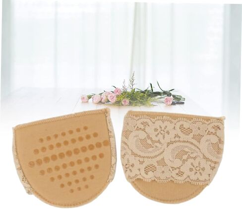 FOMIYES 2pair Lace Forefoot Cushions Invisible Half Insoles for High Heels Khaki Pressure Relief and Comfort for Women Footwear in Saudi Arabia
