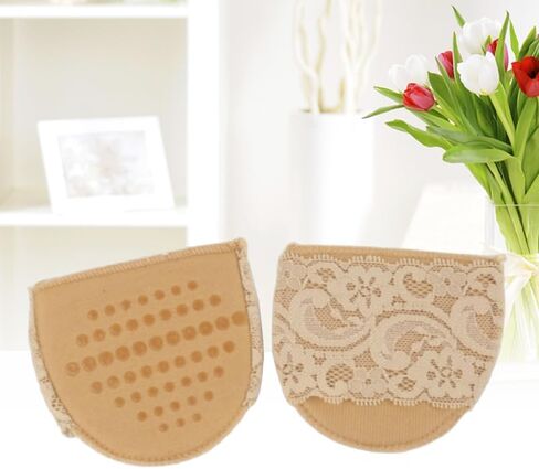 FOMIYES 2pair Lace Forefoot Cushions Invisible Half Insoles for High Heels Khaki Pressure Relief and Comfort for Women Footwear in Saudi Arabia