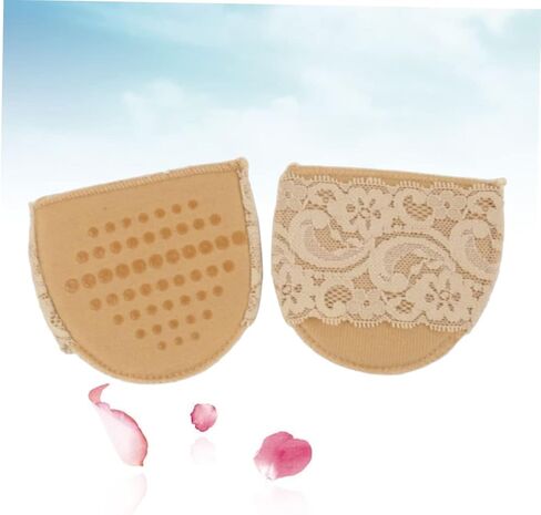 FOMIYES 2pair Lace Forefoot Cushions Invisible Half Insoles for High Heels Khaki Pressure Relief and Comfort for Women Footwear in Saudi Arabia