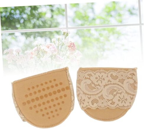 FOMIYES 2pair Lace Forefoot Cushions Invisible Half Insoles for High Heels Khaki Pressure Relief and Comfort for Women Footwear in Saudi Arabia