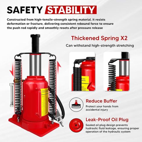 Air Hydraulic Bottle Jack with Color Box, 20 Ton (40,000 lbs) Cap Welded Pneumatic Bottle Jack, 10-1/4-20 inch Lifting Range, Manual Handle and Air Pump, for Car, Pickup, Truck, RV, Auto Repair in Saudi Arabia