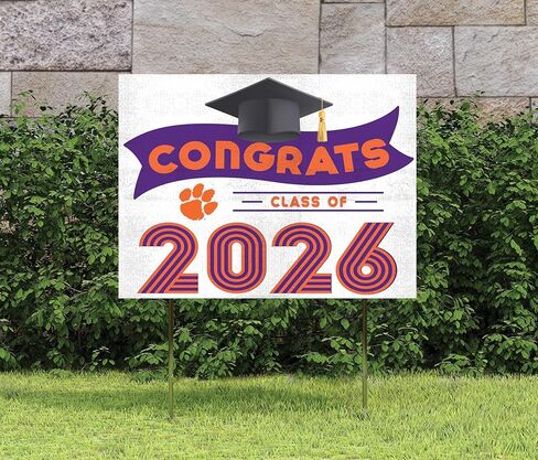 لافتة ساحة التخرج من KH Sports Fan Clemson Tigers فئة 2026، 18x24 in Kuwait