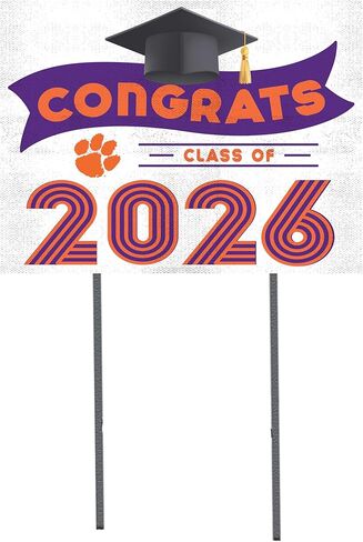 لافتة ساحة التخرج من KH Sports Fan Clemson Tigers فئة 2026، 18x24 in Kuwait