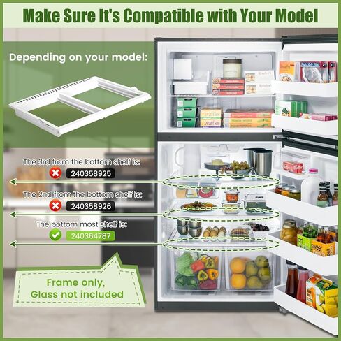 240364787 Drawer Cover Unit for Frigidaire Refrigerator Crisper Drawer Cover Frame, Refrigerator Replacement Parts in Saudi Arabia